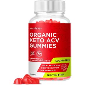 Organic Keto ACV Gummies for Advanced Weight Loss - Gluten & Sugar-Free Apple Cider Vinegar Diet Supplement for Women Men (1000MG)