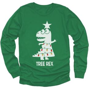 Tree Rex Kids Ugly Christmas Shirt Tacky Sweater Style Funny Xmas Holiday Long Sleeve T-Shirt for Toddler Kids