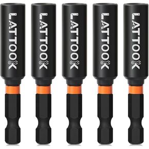 Drill Bit Extension Set, LATTOOK 6PCS Magnetic Drill Extension Bit Holder for Impact Driver, 1/4" Hex Shank Drill Bit Extender, 2.3'', 4'', 6'' Drill Bit Extension