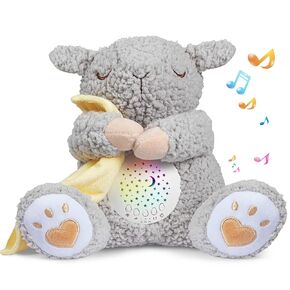 BEREST Baby White Noise Machine, Mom's Heartbeat Lullabies Dreamy Sheep Sleep, Nursery Decor Night Light Projector, Toddler Crib Sleeping Aid, Newborns Baby Shower Gifts Portable SheepToy