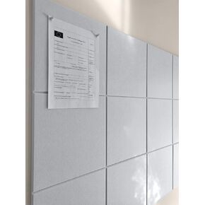 DECORITA Large Cork Board Alternative - 47"x35" 12 Pack Felt Wall Tiles with Safe Removable Adhesive Tabs Cork Boards for Walls Pin Board Tack Board Cork Board 48 x 36 for Home Office - Latte