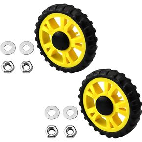 Yinpecly 2Pcs Single Wheel 5.12inch Dia Wheel Pulley Rolling Roller Black Compatible with Both Strollers and Kid Bikes