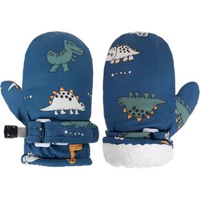 Toddler Mittens Dinosaur Snow Gloves for Toddlers Baby Boys Lined Fleece Gloves Baby Mittens Kids Winter Snow Gloves
