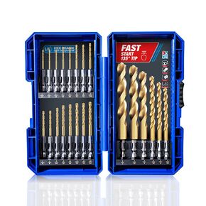 5/16" 135 Degrees Split Point Drill Bits, Hex Shank Twist Drill Bits, DIY Purpose Drill Bit Set, HSS Titanium Drill Bit, Hex Drill Bits for Steel (Pack of 6 Identical Pcs)