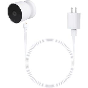 wochel Power Adapter Compatible with Google Nest Cam Outdoor or Indoor, Battery - 6.5ft/2m Weatherproof Outdoor Charger Cable Power Your Nest Cam (Battery) Continuously- White