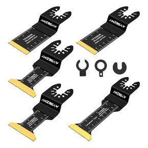 32PCS Titanium Oscillating Saw Blades Metal Cutting, Multi Tool Blades Kits for Metal Nails Hard Material and Wood Plastic, Oscillating Tool Blade Fit Dewalt Ryobi Bosch Milwaukee