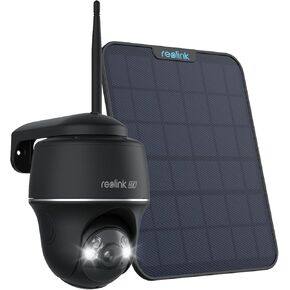 REOLINK 4K Solar Security Cameras Wireless Outdoor, 360° Pan Tilt Solar, 8MP Color Night Vision, 2.4/5 GHz Wi-Fi, No Monthly Fee, Home Hub Compatible, Argus PT 4K+ 6W Solar Panel (Black)