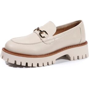 Platform Loafers for Women Chunky Heel Lug Sole Loafers Slip ons Round Toe