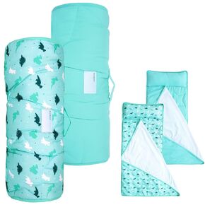 Toddler Nap Mat with Pillow and Blanket 50" x 21" x 1.5", Nap Mat for Boys Girls Super Soft and Cozy, Kids Sleeping Bag for Preschool, Daycare, Toddler Sleeping Bag