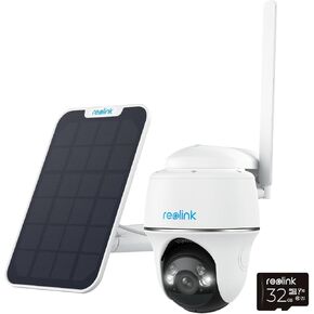 REOLINK 4G LTE Cellular Security Camera Outdoor, 5MP No WiFi, 360° Pan-Tilt Go PT Plus+Solar Panel+32GB SD Card, Wireless Solar Powered, 2K+ Color Night Vision, Smart AI Detection in Saudi Arabia