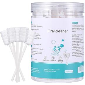 EXCEART 30pcs Oral Cleaner Toddler Oral Mouth Sponge Swabs Infant Tongue Cleaner Newborn Tongue Cleaner Oral Cleaning Tongue Brush Infant Tongue Wipes Baby White Gauze Set