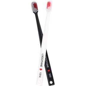 2Pcs Toothbrushes Black and White Heart Shaped Couple toothbrushes eco Friendly Nano toothbrushes Dental Care Brush Manual Toothbrushes one Size,Toothbrushes and Accessories