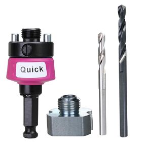 Hole Saw Quick Change Mandrel 7/16 Inch Shank New Hole Saw Large Arbor Heavy Duty Fit 9/16 to 10 Inch Hole Saw Cutter with Pilot Drill Bits