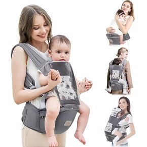 Baby Carrier Newborn to Toddler, Toddler Carrier with Hood All Seasons & All Position Baby Hip Carrier, Hip Carrier for Baby Breastfeeding