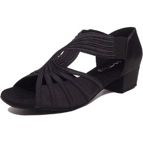 Low Heel Women Ballroom Dance Shoes Salsa Batchata Social Beginner Practice Wedding Dancing 1.5in Heels YT04