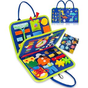Exorany Busy Board Montessori Toys for 1 2 3 4 Year Old Girls & Boys Birthday Gifts, Sensory Toys for Toddlers 1-3, Educational Travel Toys, Preschool Activities for Learning Fine Motor Skills