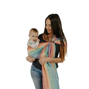 Hip Baby Wrap Ring Sling Baby Carrier - Extra Soft Bamboo Linen Baby Wraps Carrier - Machine Washable Baby Tush Carrier Made with All Natural Plant Based Dyes - Perfect Baby Shower Gifts Forest