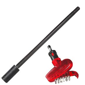 Hole Saw Arbor Extension 12" Long with Double end 0.37"(9.5mm) Hex and 0.43"(11mm) Hex for 3/8",1/2" Chuck，Extra T-Sharp Ratchet Screw Driver