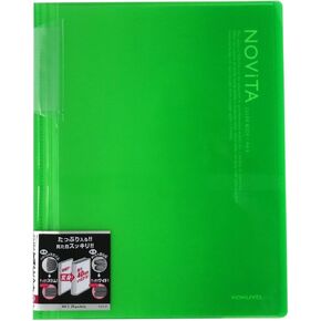 Kokuyo Novita α، كتاب شفاف قابل للتوسيع، كتاب عرض، غلاف عرض تقديمي بأكمام بلاستيكية 20 جيبًا، مجلد محفظة فنية لكتب العروض التقديمية، A4-S، أخضر فاتح، استيراد اليابان (RA-N20LG)