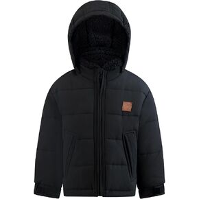 LONDON FOG Baby Boys' Heavyweight Puffer Jacket Fleece-Lined Brushed Microfiber Winter Coat
