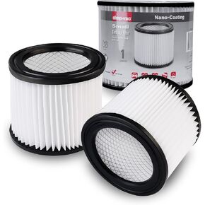 Shop-Vac High Performance 90398 Cartridge Filter, Fits Most 4 Gallon and less Shop-Vac Wet/Dry Vacuums, High Efficiency Nanofiber Filtration Paper, PET and Reusable, 2 Pack