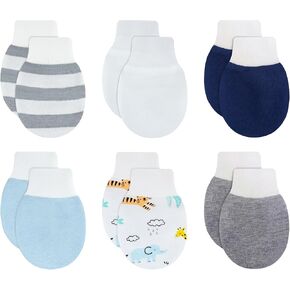RATIVE Wrist Tab Baby Mittens 0-6,6-12 Months Organic Cotton for Newborn Baby Boys Girls