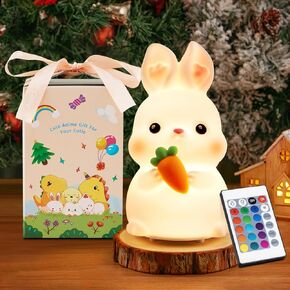 Mubarek Baby Night Light for Kids,16 Colors & Soft Silicone Dog Kids Night Light,Timer Toddler Night Light,Dimmable+Rechargeable Night Light,Cute Night Light Touch Night Light,Christmas Gifts for Kids