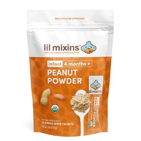 Lil Mixins Early Allergen Introduction, Peanut | Stage 1-3, for Ages 4 Mo -12 Mo. | Individual Packets, 2 Month Supply