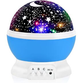 Night Light for Kids, Kids Night Light, Star Night Light, Moon and Star Projector 360 Degree Rotation - 4 LED Bulbs 9 Light Color Changing with USB Cable, Unique Gift for Men Women Children