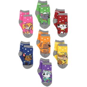 Paw Patrol Boys Girls 7 pack Socks with Grippers (Shoe: 7-10 (Sock:4-6), Grey/Multi)