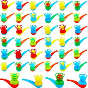 40 Pcs Floating Blow Pipe Balls Random Color Ball Blowing Toy Balance Ball Blowing Toys for Kids Blowing Ball Party Supplies