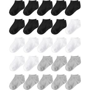 Glooarm 25 Pairs Toddler Socks, Boys Socks Kids Ankle Socks Low Cut Half Cushion Socks for Boys Girls