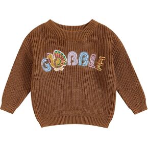 Baby Boy Girl Knit Sweater Long Sleeve Crewneck Patterned Pullover Warm Sweaters Cute Toddler Fall Winter Clothes