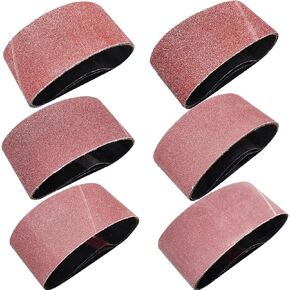18 PCS 2-1/2 x 16 Inch Abrasive Sanding Belts - 3 Each of 60 80 120 150 240 400 Grit Aluminum Oxide Clothed Backing Sander Belts For Sanding Wood-Working,Metal and Paint (2.5" x 16")
