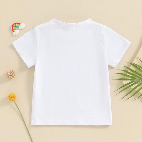Toddler Baby Boy Girl Short Sleeve Crew Neck T Shirt Pullover Sweatshirt Summer Basic Tee Solid Casual Clothes in Kuwait