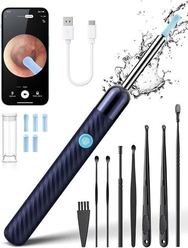 Ear Wax Removal, Ear Cleaner with Camera, Ear Wax Removal Kit with 1080P, Ear Camera Otoscope with Light, Ear Cleaning Kit for iPhone, iPad, Android Phones (Green) in Saudi Arabia