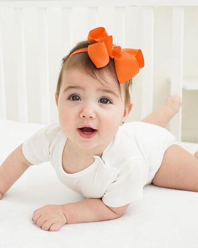jollybows 40pcs 4inches Baby Girls Grosgrain Ribbon Hair Bows Headbands Nylon Elastic Hair Band Hair Accessories for Infants Newborn in Saudi Arabia