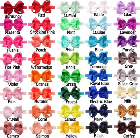 CÉLLOT Baby Girls Headbands Grosgrain Ribbon 4.5" Hair Bows Headband Big Bow Hair Bands for Toddler Pack of 20 in Saudi Arabia