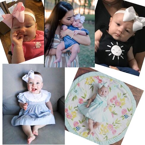 CÉLLOT Baby Girls Headbands Grosgrain Ribbon 4.5" Hair Bows Headband Big Bow Hair Bands for Toddler Pack of 20 in Saudi Arabia