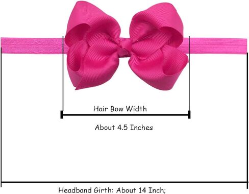 CÉLLOT Baby Girls Headbands Grosgrain Ribbon 4.5" Hair Bows Headband Big Bow Hair Bands for Toddler Pack of 20 in Saudi Arabia