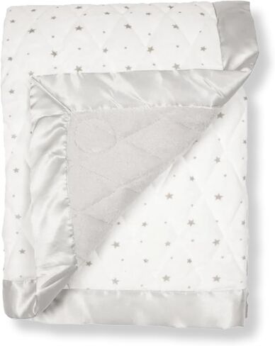 Dreamland Baby 4lb Weighted Blanket for Kids. Breathable Dual Fabrics with Minky Cooling Side & Cozy Microfleece on Reverse. Mom-Owned US Business, Premium Materials (White with Grey Stars) in Saudi Arabia