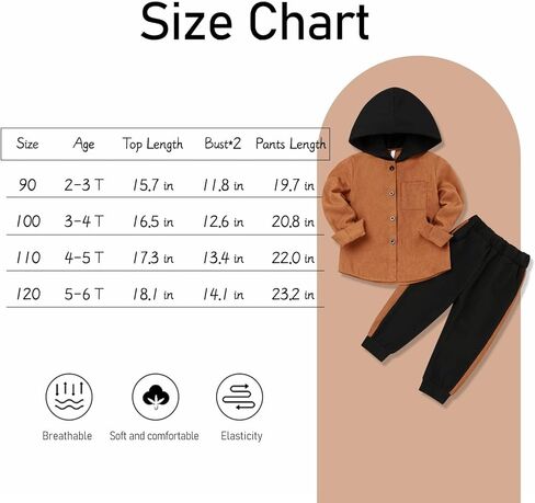 Fuermos Toddler Boy Clothes Fall Outfit Long Sleeve Hooded Tops and Pants 2Pcs Boys Winter Outfits 2-6T in Kuwait