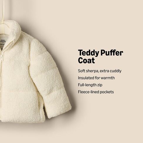 Amazon Essentials x Sofia Grainge Unisex Toddlers and Babies' Teddy Puffer Jacket in Saudi Arabia