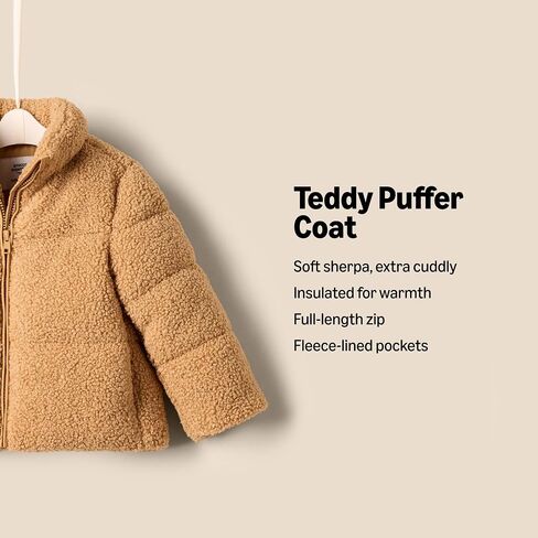Amazon Essentials x Sofia Grainge Unisex Toddlers and Babies' Teddy Puffer Jacket in Saudi Arabia