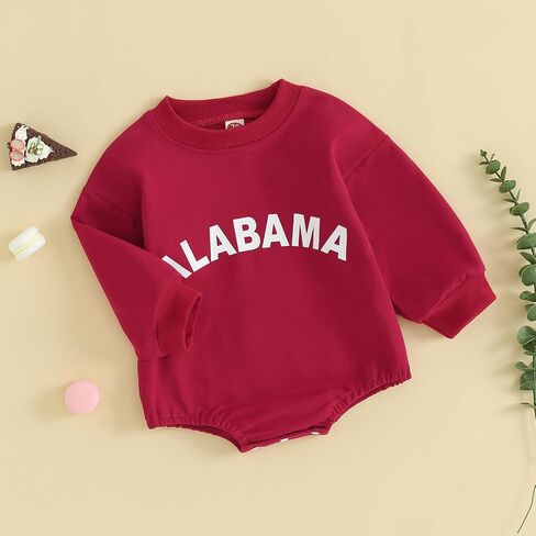 Karuedoo Baby Boy Girl Football Sweatshirt Bubble Romper Oversized Sweater Romper Long Sleeve Bodysuit Outfit Fall Clothes in Saudi Arabia