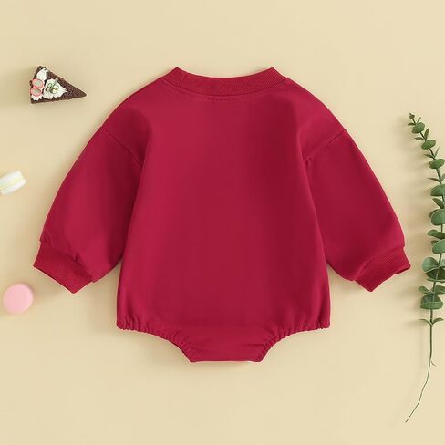 Karuedoo Baby Boy Girl Football Sweatshirt Bubble Romper Oversized Sweater Romper Long Sleeve Bodysuit Outfit Fall Clothes in Saudi Arabia