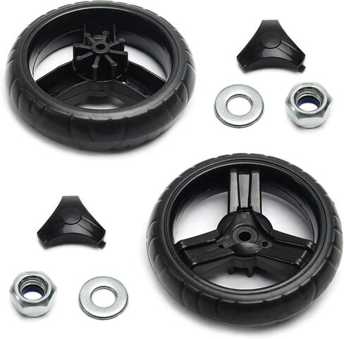 Yinpecly 2Pcs Single Wheel 5.12inch Dia Wheel Pulley Rolling Roller Black Compatible with Both Strollers and Kid Bikes in Saudi Arabia