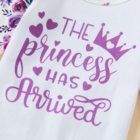 GRNSHTS Newborn Baby Girl Romper Infant Letter Print Jumpsuit Floral Bodysuit+Hat+Headband+Gloves Coming Home Clothes Outfits in Kuwait