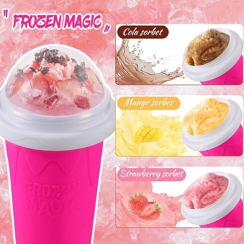 Slushie Maker Cup, Magic Quick Frozen Smoothies Cup Double Layer Squeeze Cup Homemade Milk Shake Ice Cream Maker Cooling Cup DIY for Family in Kuwait