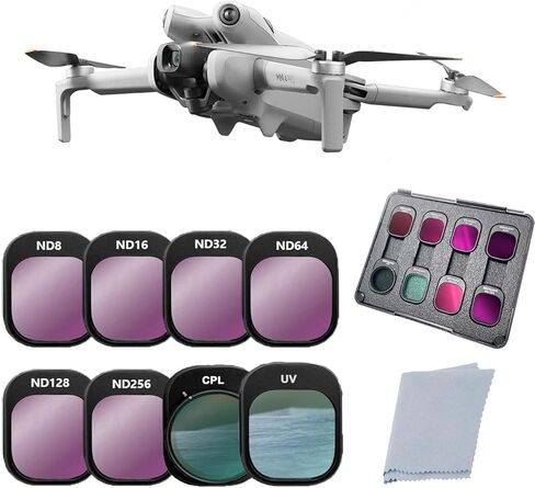 ND & CPL Lens Filter Set for DJI Mini 4 Pro (Aluminum Frame),8 Pack ND8 ND16 ND32 ND64 ND128 ND256 UV CPL,Multi-Coated HD Optical Glass Polarizer,DJI Mini 4 Pro Drone Lens Accessories in Saudi Arabia